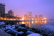 English Bay At Night, Canada Stock Photos