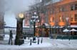 Gastown Steam Clock Winter, Canada Stock Photographs