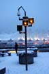 Harbour Center Winter Night, Canada Stock Photographs