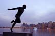 Harry Jerome Statue Winter, Canada Stock Photographs