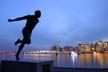 Harry Jerome Statue Winter, Canada Stock Photographs