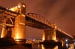 Burrard Bridge At Winter Night, Canada Stock Photographs