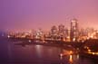 West End Downtown Vancouver Winter Night, Canada Stock Photographs