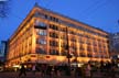 Hudson Bay Company Store Winter Night, Canada Stock Photographs