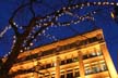 Hudson Bay Company Store Winter Night, Canada Stock Photographs