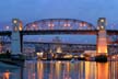 Burrard Bridge Winter Night, Canada Stock Photographs