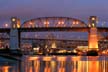 Burrard Bridge Winter Night, Canada Stock Photographs