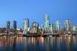 False Creek At Night Burrard Bridge, Canada Stock Photographs