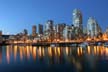 False Creek At Night Burrard Bridge, Canada Stock Photographs