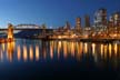 False Creek At Night Burrard Bridge, Canada Stock Photographs