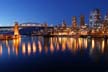 False Creek At Night Burrard Bridge, Canada Stock Photographs