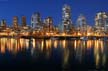 False Creek At Night Burrard Bridge, Canada Stock Photographs