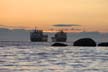 Ship In Bay, Canada Stock Photos