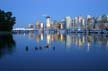 Downtown Vancouver At Night, Canada Stock Photos