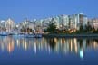 Downtown Vancouver At Night, Canada Stock Photos