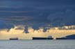 Cargo Ships At Eagle Harbour, Canada Stock Photos