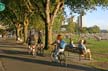 Cyclists At English Bay, Canada Stock Photos