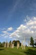 Burnaby Mountain Park Carved Poles, Canada Stock Photos