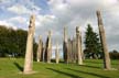 Burnaby Mountain Park Carved Poles, Canada Stock Photos