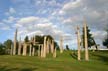 Burnaby Mountain Park Carved Poles, Canada Stock Photos