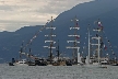 Masted Ship At English Bay, Canada Stock Photos