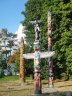 Totem Poles In Stanley Park, Canada Stock Photographs