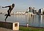 Harry Jerome Statue, Downtown Vancouver Skyline